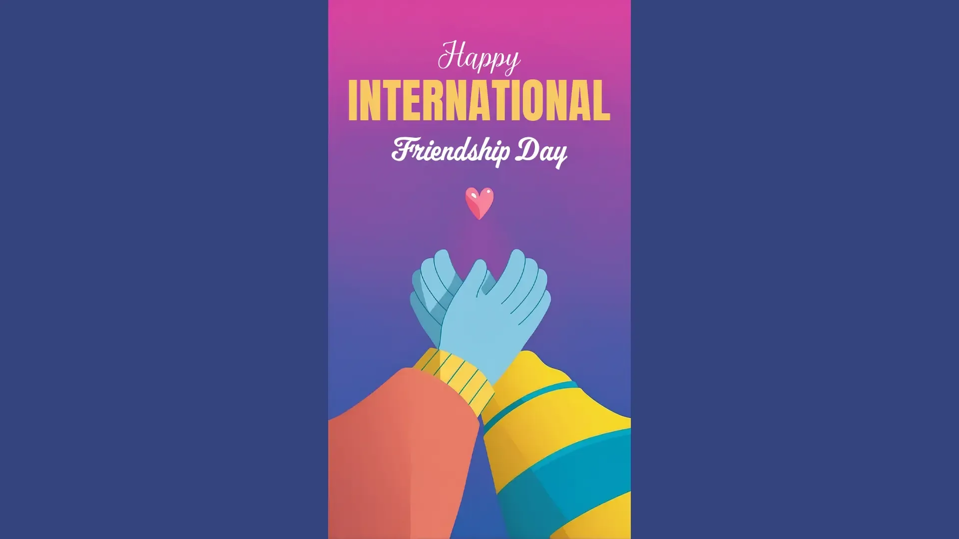 Happy Friendship Day Instagram Story with Colorful Hands